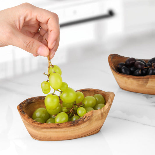 Handmade Olive Wood Dipping Dish: Rustic Appetizer Bowl
